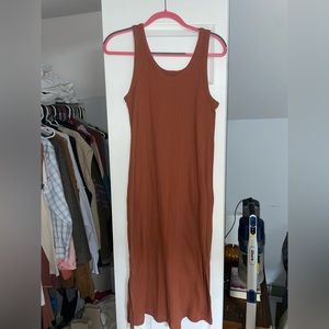 Rust Casual Midi Dress